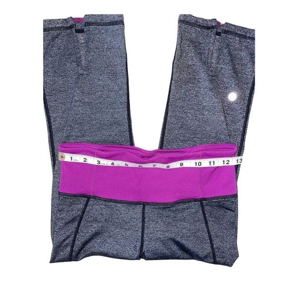 Lululemon‎ Purple & Heathered Black Gather & Crow Sz 4 Activewear Gym - Picture 6 of 6